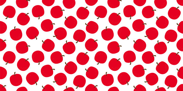 苹果的插图背景。无缝模式。图片下载