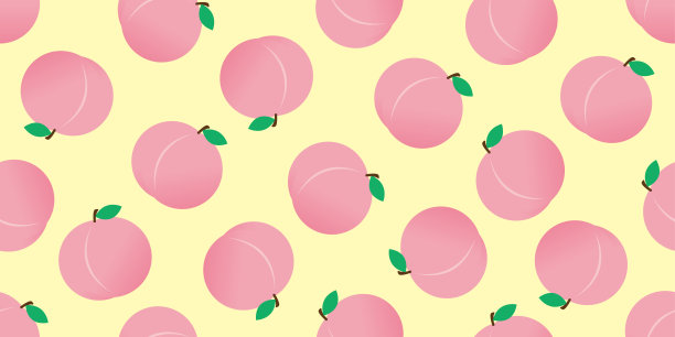 桃子的插图背景。无缝模式。图片下载