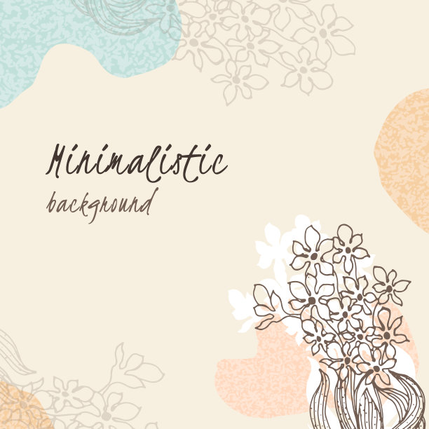 时尚抽象的方形植物艺术模板。极简主义风格。花和叶子。社交网络上的出版物，移动应用程序，互联网上的横幅和广告。向量图片下载