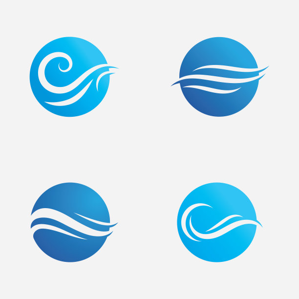 水波符号和图标标志矢量图片下载