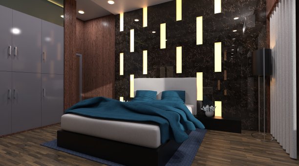 酒店房间内部三维插图图片下载