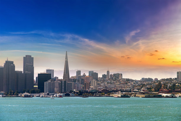 旧金山的城市景观，加利福尼亚图片下载