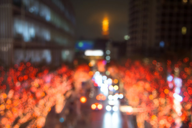 模糊六本木山和东京塔的光散景图片下载