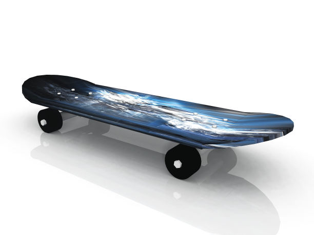 白色背景上的滑板图片下载