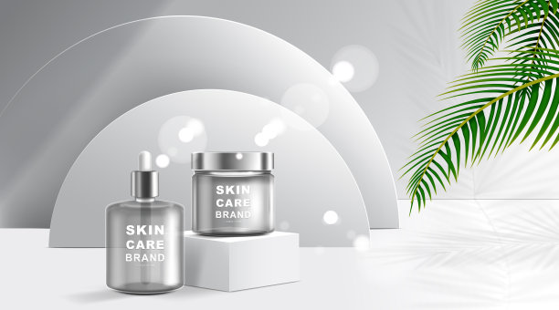 讲台与化妆品产品演示模板的最小背景。图片下载