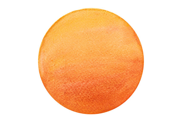 橘黄圈水彩画。图片下载