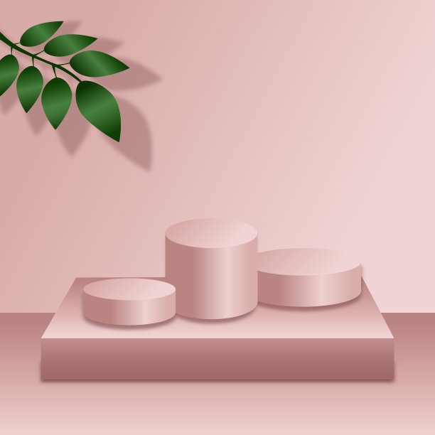 浅红色宽敞的工作室，网页横幅模板广告-矢量图片下载