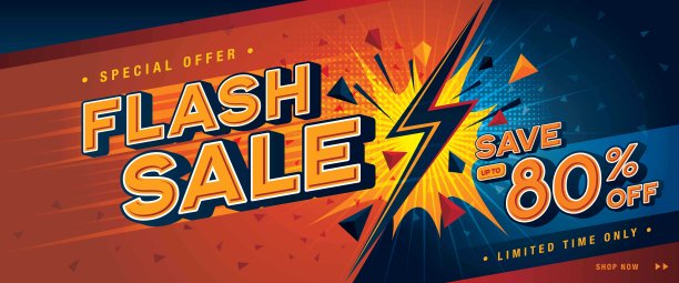 限时抢购横幅模板设计特别优惠折扣，购物横幅图片下载