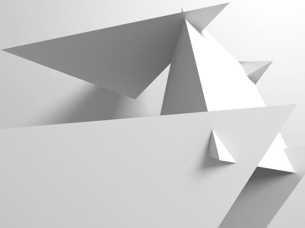 带有柔和阴影的抽象白色几何安装图片下载