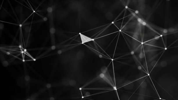 网络连接结构。用移动的点和线抽象背景。未来的插图。数字技术设计。3 d渲染。图片下载