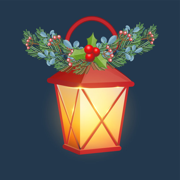 圣诞灯。圣诞节插图。图片下载