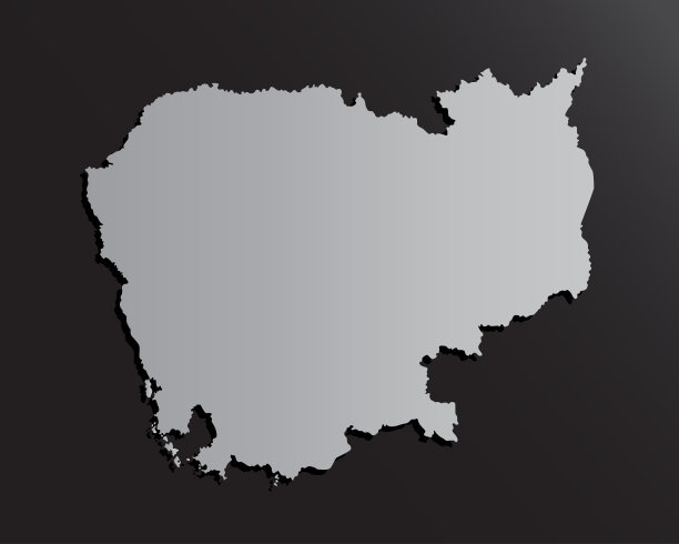 矢量地图制作了柬埔寨银色风格的亚洲国家图片下载