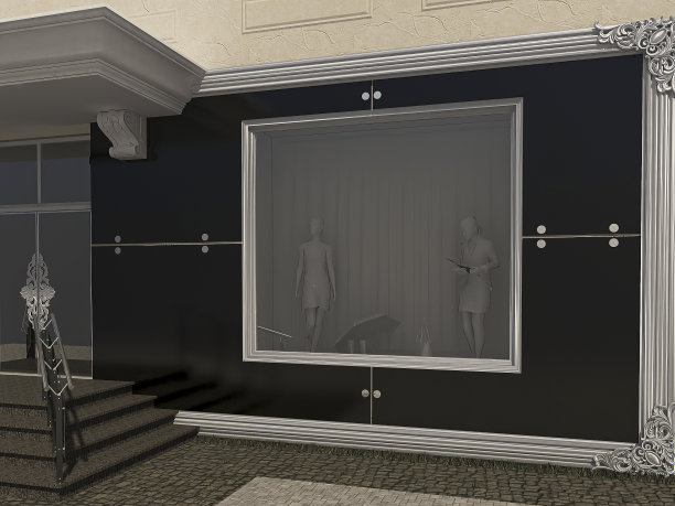 建筑立面概念的3d渲染。这座建筑的建筑风格是现代的古典风格图片下载