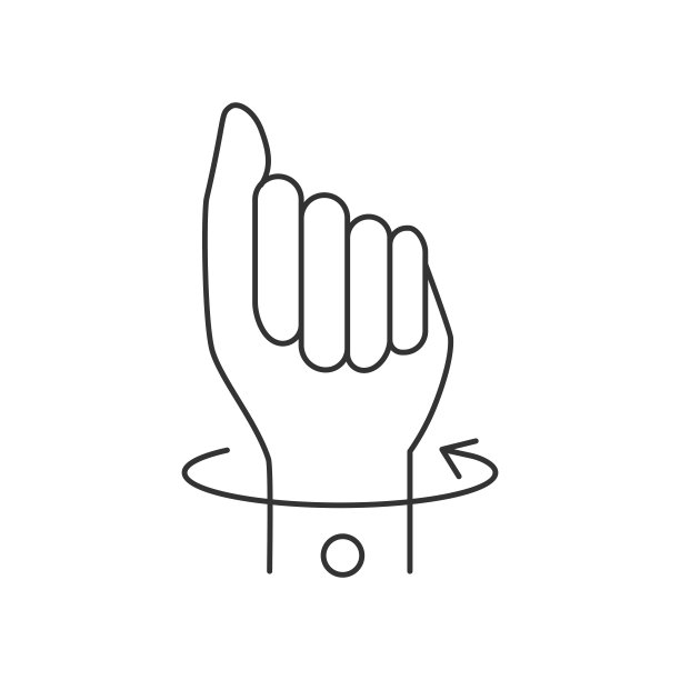 腕管综合症，线图标，在手腕上旋转图片下载