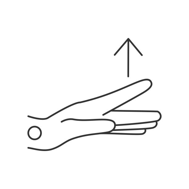 腕管综合症，线条图标，依次举起手指图片下载