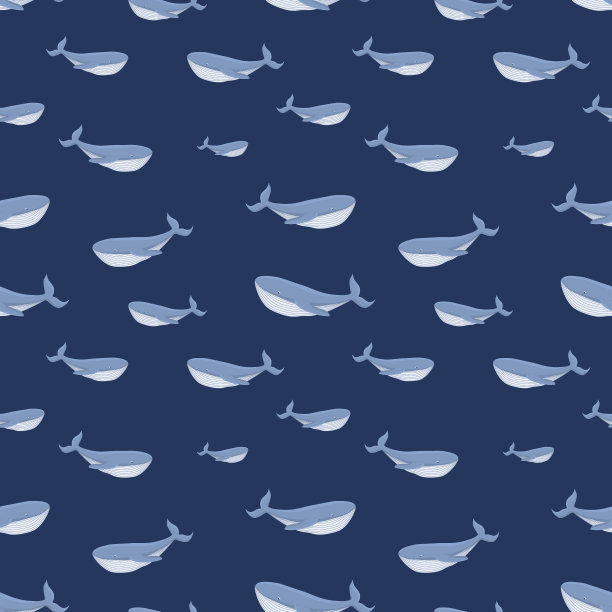 无缝模式与鲸鱼。矢量插图。可爱的宝宝的背景。图片下载