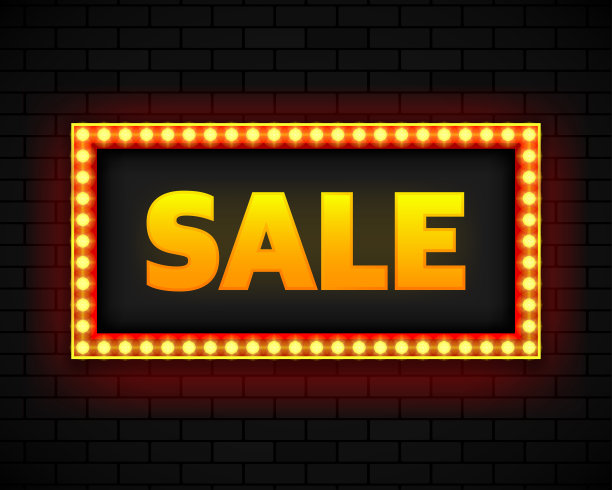 砖墙背景上的空白灯箱。横幅广告上的文字。照亮lightbox屏幕。矢量插图。图片下载