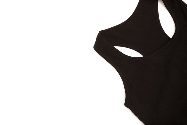 黑色肋运动胸罩孤立在白色背景图片下载