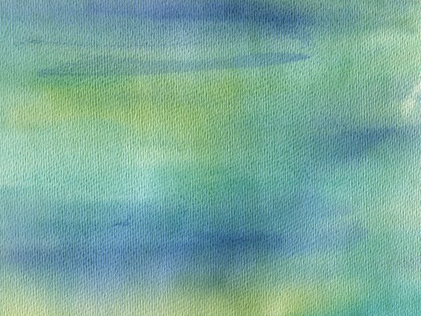 黄色，绿色和蓝色手绘水彩画纹理背景。图片下载