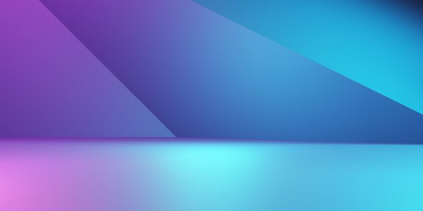 三维渲染紫色和蓝色抽象几何背景。朋克的概念。场景广告，技术，展示，旗帜，化妆品，时尚，商业。科幻小说插图。产品显示图片下载