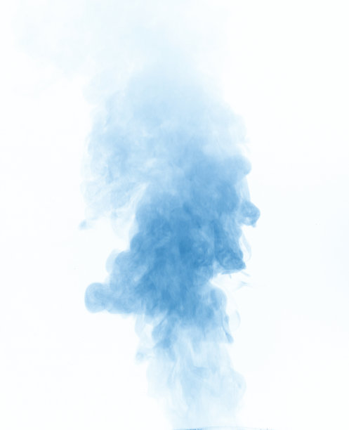 白色背景上的蓝烟图片下载