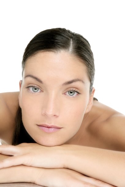 美丽的蓝眼睛完美的女人干净的肖像图片下载