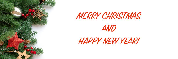 圣诞装饰框架，荚蒾，木制雪花，冷杉树枝和五彩纸屑。圣诞快乐白色背景，新年设计模板或模型。带有复制空间的横幅图片下载