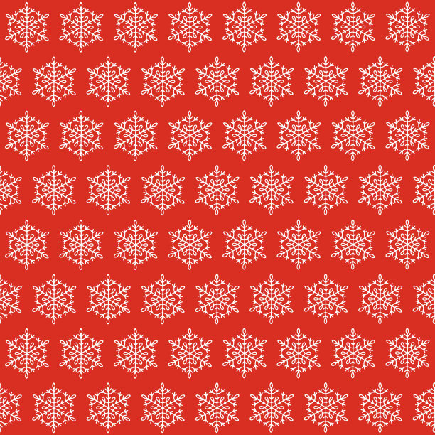 无缝模式与白色雪花在红色圣诞节背景。新年和圣诞节的概念。图片下载