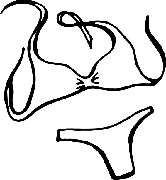 比基尼泳装。向量、黑色、孤立图片下载