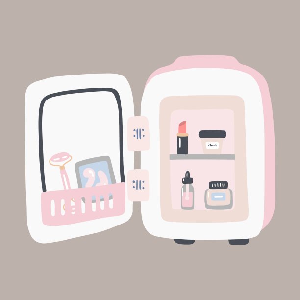 迷你冰箱，让护肤品、化妆品和美容产品保持凉爽和新鲜。图片下载