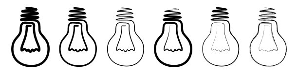 灯泡图标。一套线性灯泡图标。矢量插图。图片下载