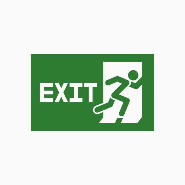 消防出口图标，紧急出口矢量插图图片下载