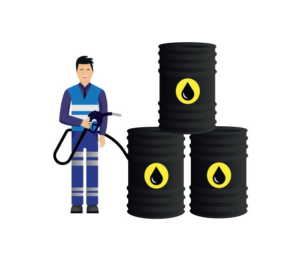 石油工业的概念。石油桶。能源危机。可编辑的矢量。图片下载