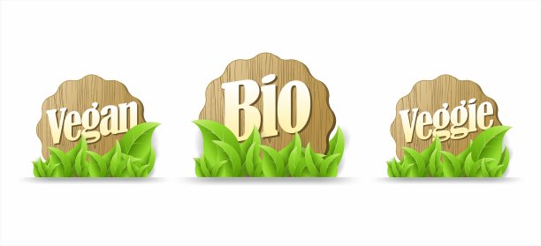 生物，素食，蔬菜标签。矢量图集合图片下载