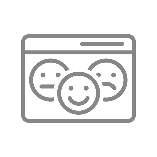 反馈网页，不同评价线性图标。积极、面无表情和消极情绪符号图片下载