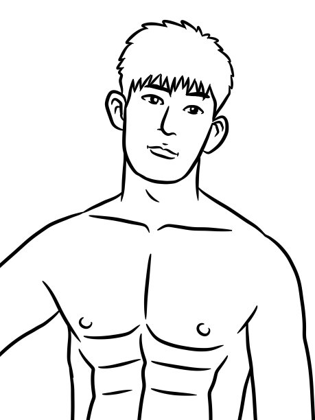 卡通涂色男人图片下载