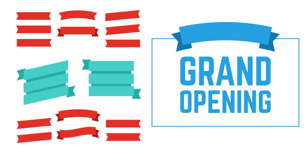 平面向量丝带。横幅持平。横幅带向量集图片下载