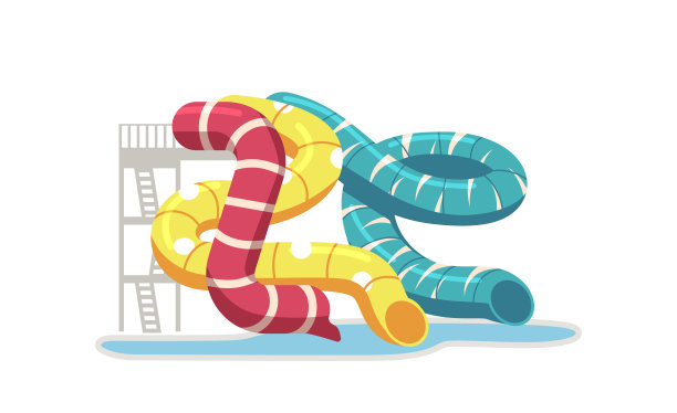 采购产品水滑梯，彩色塑料管或管，水上公园和游泳池设备，娱乐公园的项目图片下载