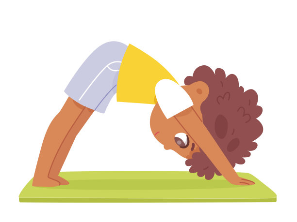 可爱的男孩做瑜伽运动锻炼，健康的生活方式活动，在健身房锻炼图片下载