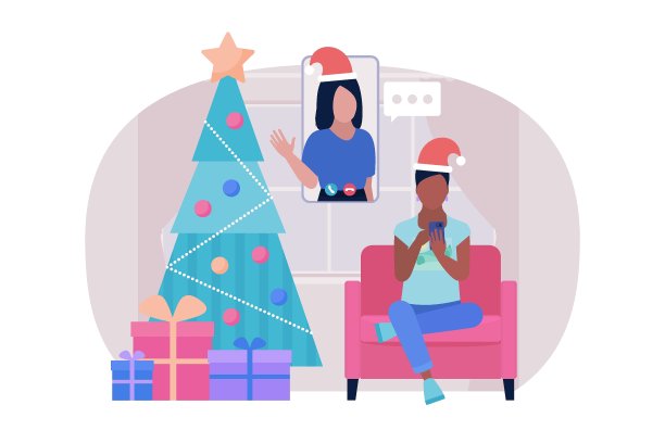 插图的圣诞节和快乐的新年主题图片下载