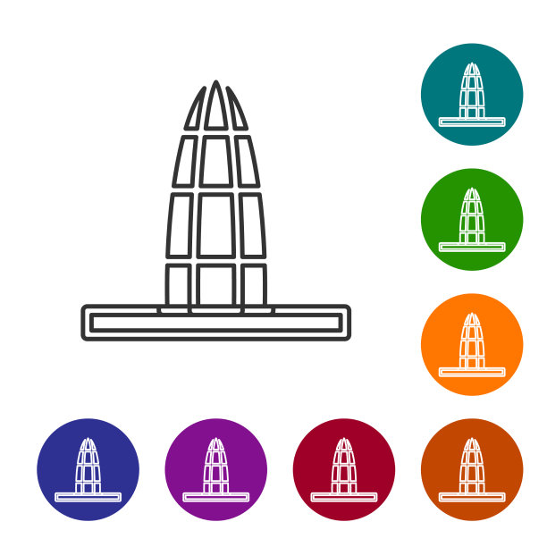 黑线agbar塔图标孤立在白色上图片下载