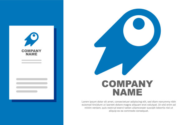 蓝色彗星坠落快图标孤立图片下载