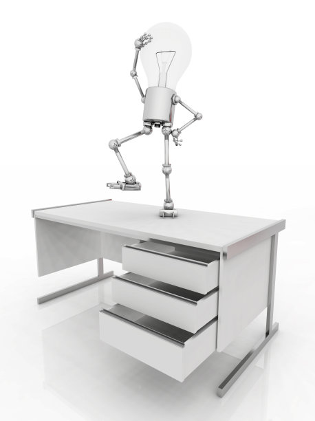 电灯泡在写字台上跳舞图片下载