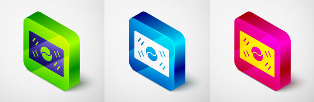 等距韩国国旗图标孤立在灰色图片下载