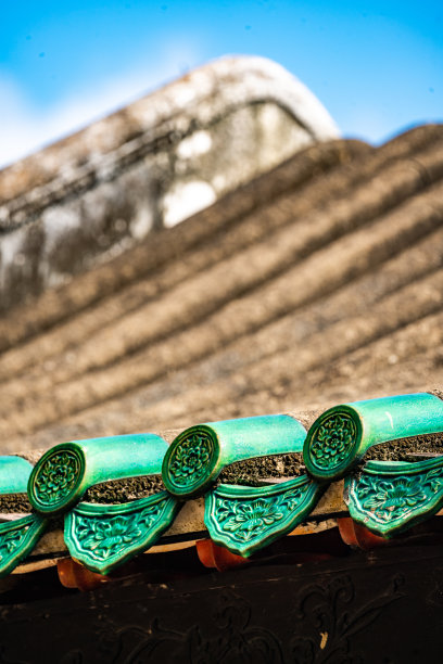 中国寺庙精致的屋顶图片下载