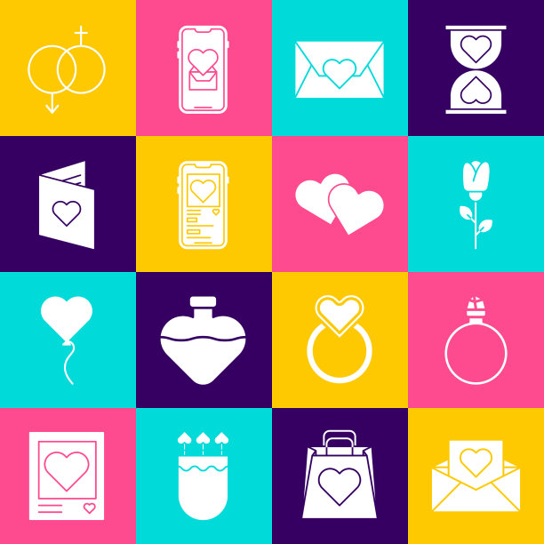 在信封上镶嵌情人节钻石图片下载