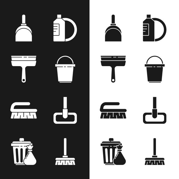 在窗户簸箕上设置桶胶清洁剂图片下载