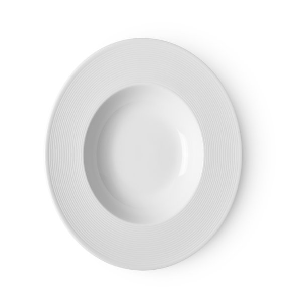 空陶瓷圆板隔离在白色背景图片下载