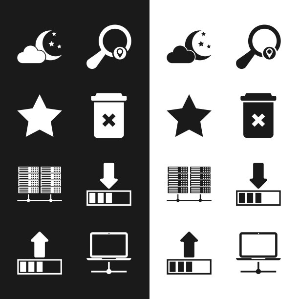 用月亮和星星设置星云垃圾桶图片下载