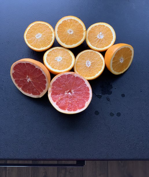 切柚子和橘子图片下载